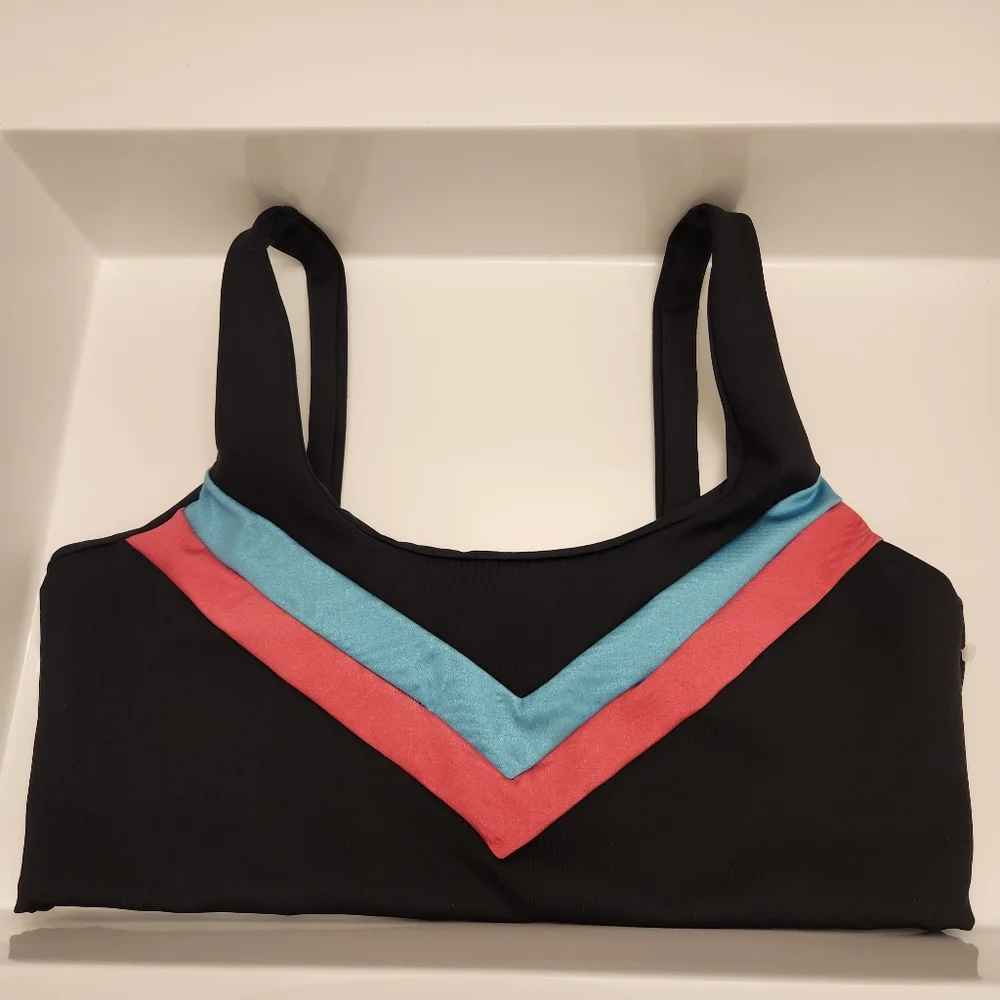 Beach Riot Chevrons Colorblock Sports Bra in Tidal Colorblock